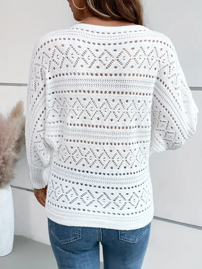 Pull à epaules dénudées semi-transparent