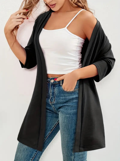 Cardigan grande taille simple mi-long