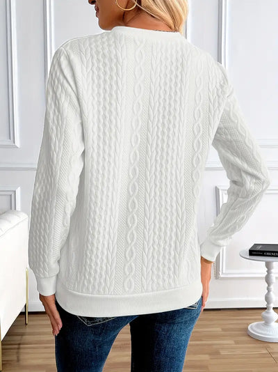 Pull Manches Longues avec Tricot Torsadé