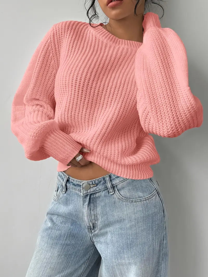 Pull à col rond effet mailles