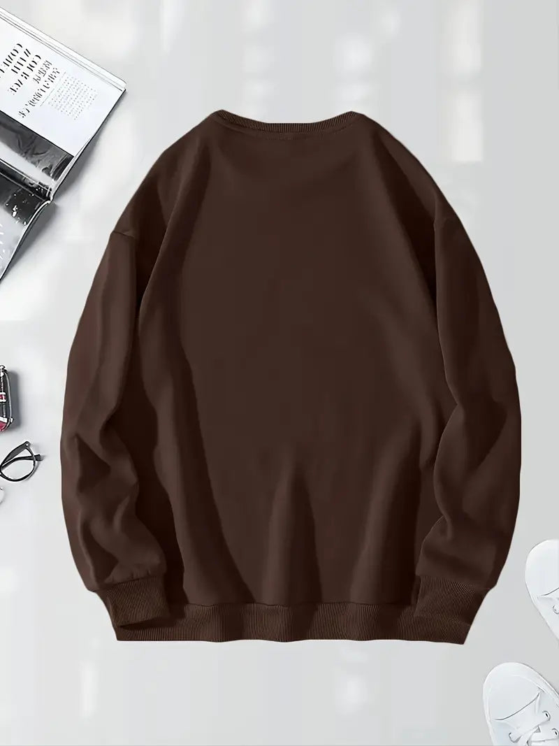 Sweat décontracté avec lettrage manches longues