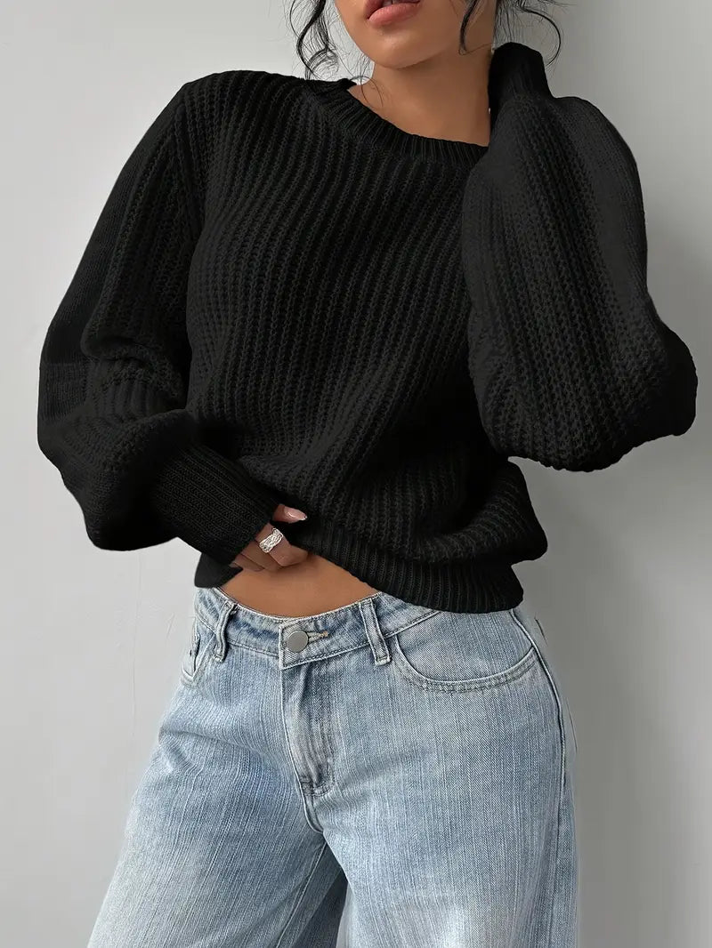 Pull à col rond effet mailles