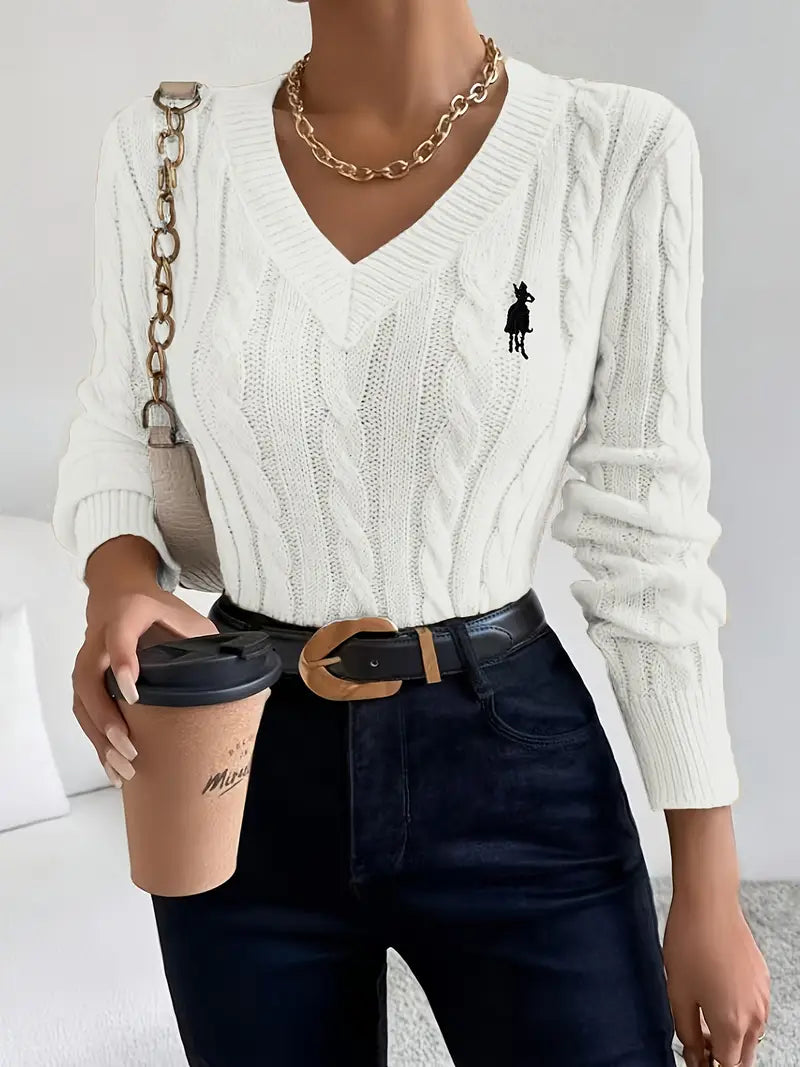 Pull col V avec logo