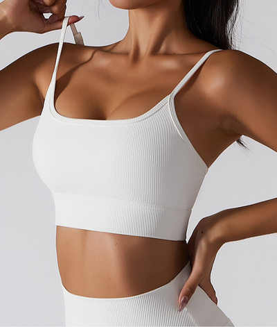 Thin strap yoga bra
