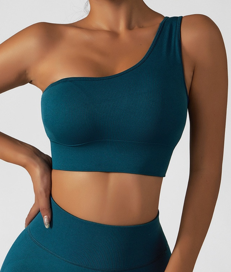 Soutien de ioga com alça assimétrica