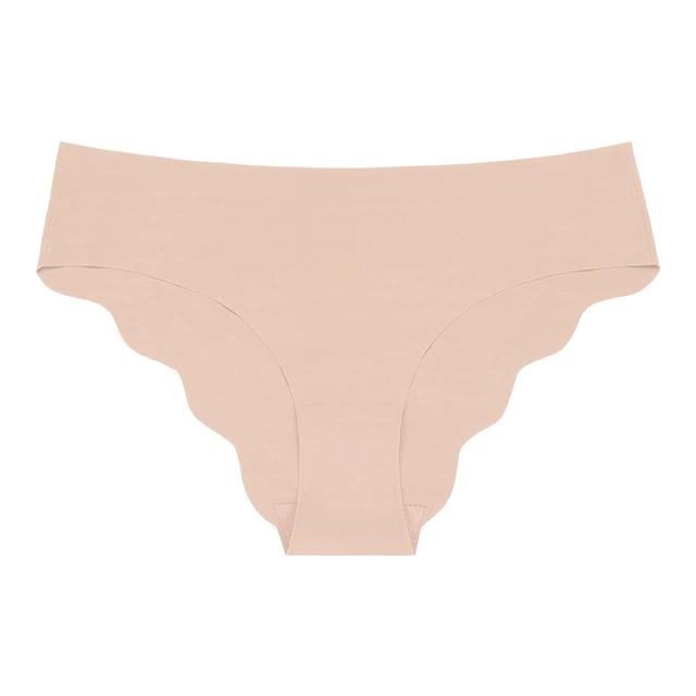 Culotte effet soie glacée à bords dentelés