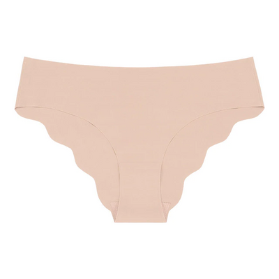 Culotte effet soie glacée à bords dentelés