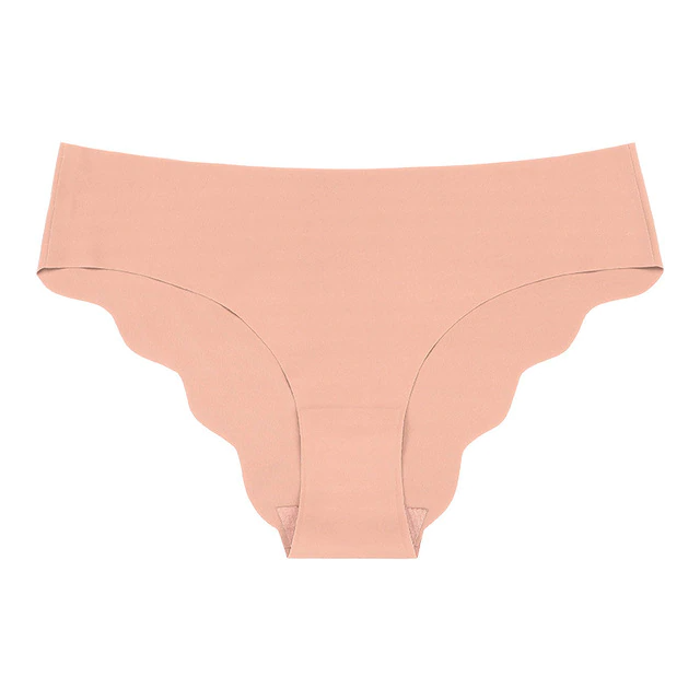 Culotte effet soie glacée à bords dentelés