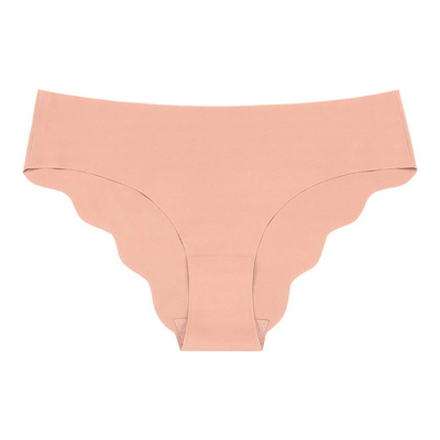 Culotte effet soie glacée à bords dentelés