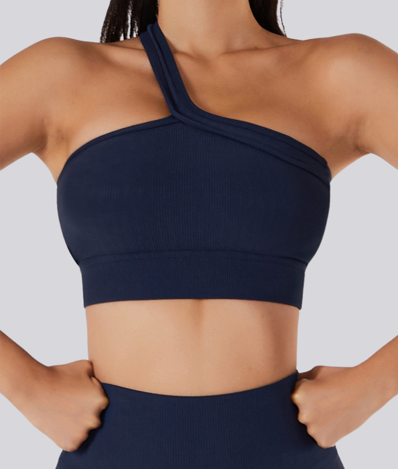 Asymmetrical yoga bra