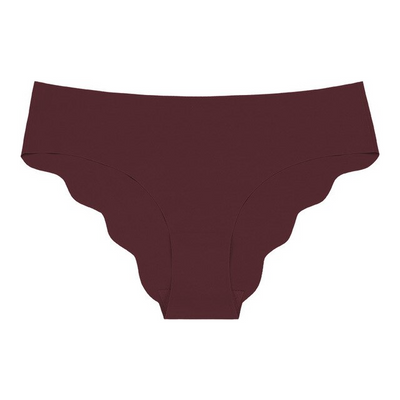 Culotte effet soie glacée à bords dentelés