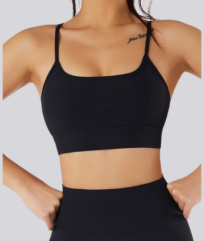 Thin strap yoga bra