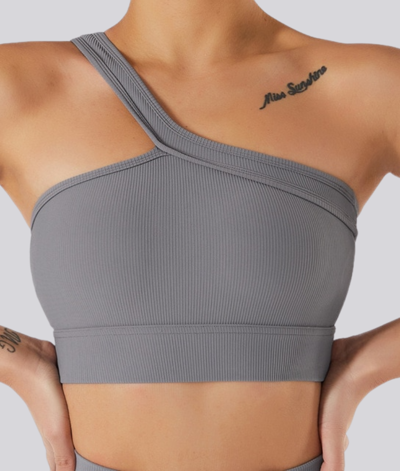 Asymmetrical yoga bra