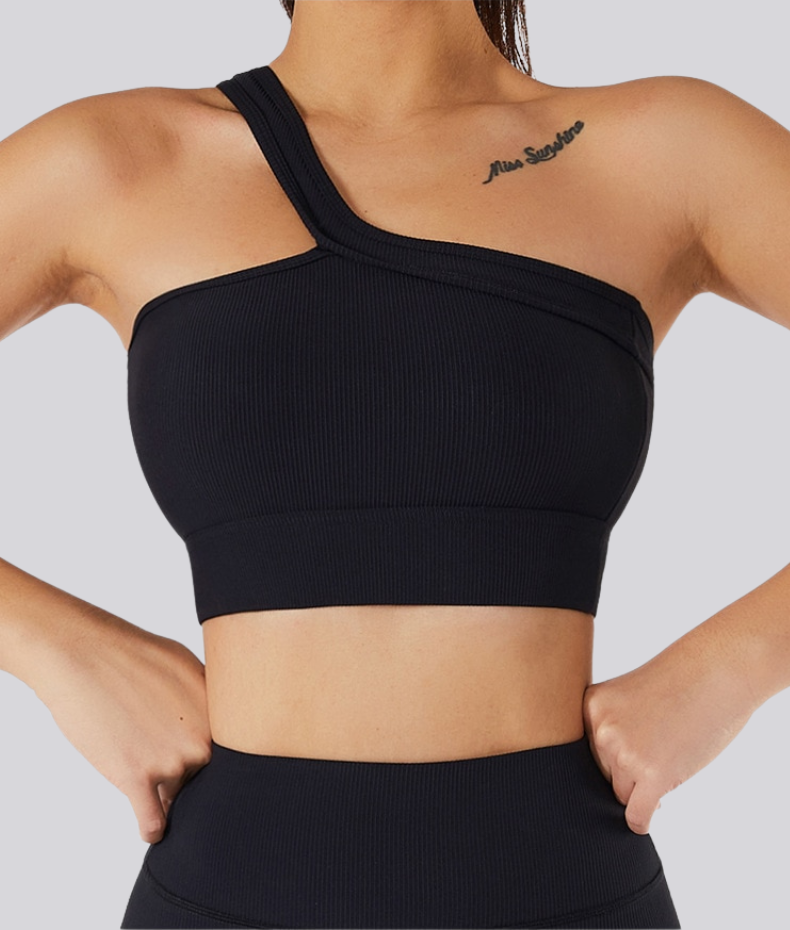 Asymmetrical yoga bra
