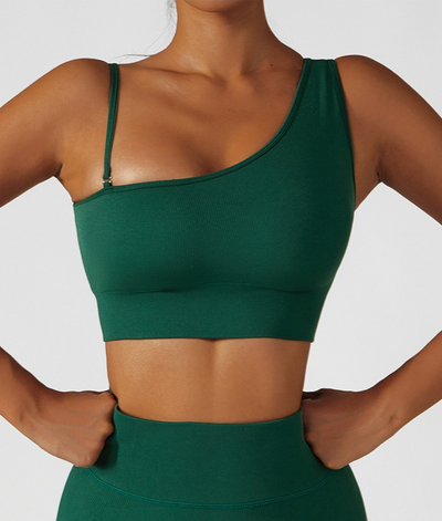 Soutien de ioga com alça assimétrica