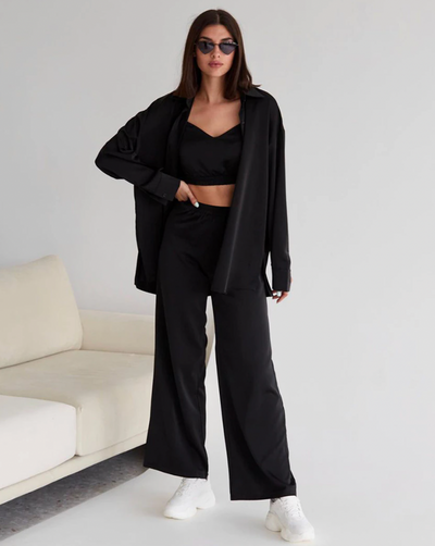 PYJAMA LONG ENSEMBLE NOIR - NINA PERFECT SKIN