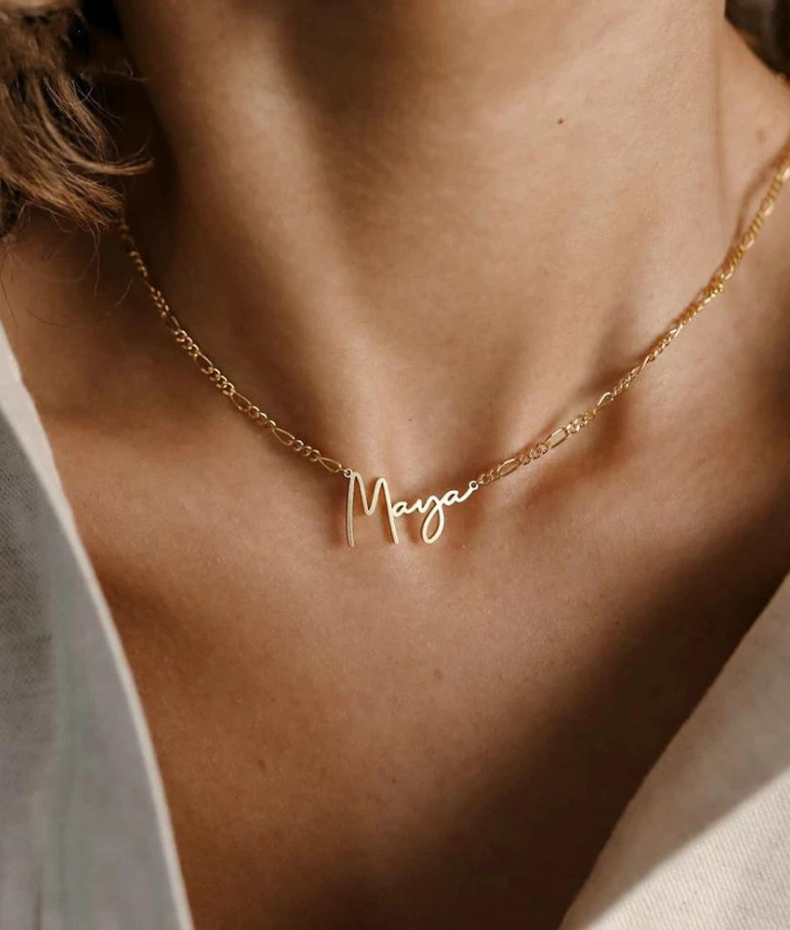 Collier personnalisable prénom chaine à maillon