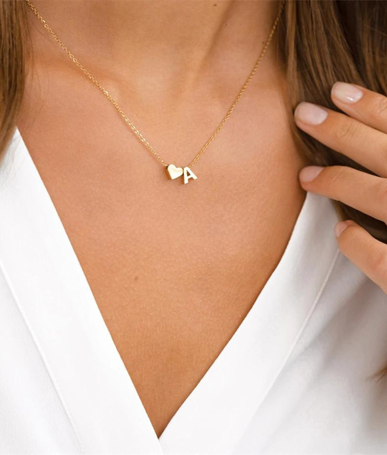 Collier personnalisable coeur et lettre