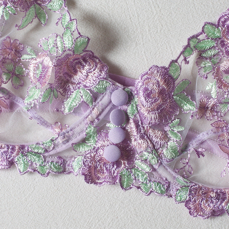 Ensemble dentelle fleuri Lila