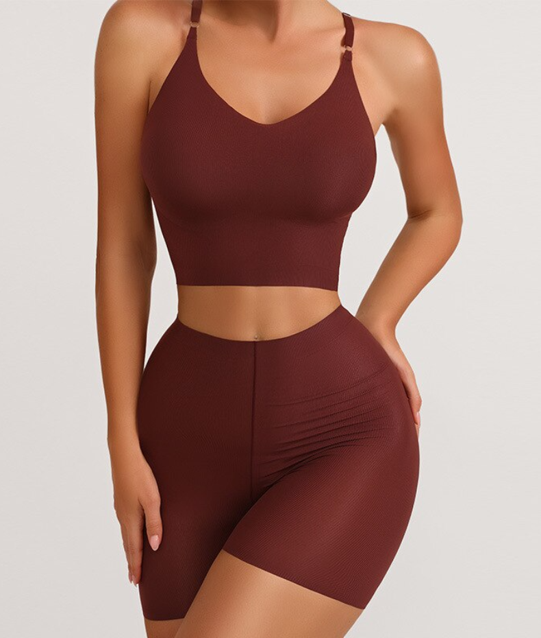 Ensemble Short de Yoga Terracotta