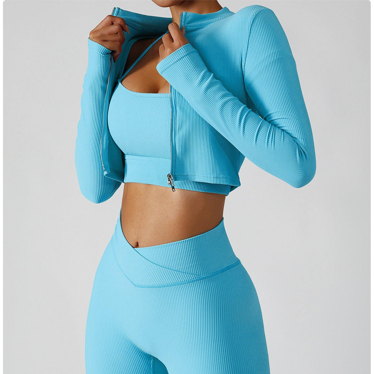 Colete desportivo de manga comprida