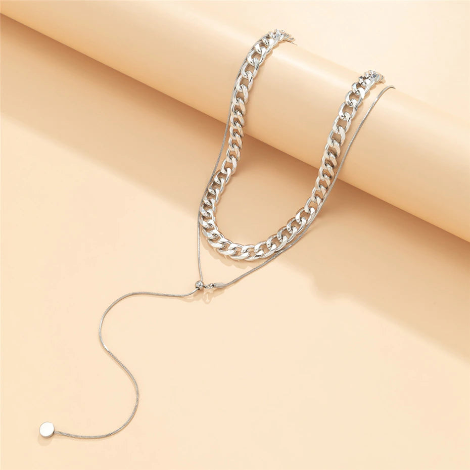 Collier long pendentif et chaine