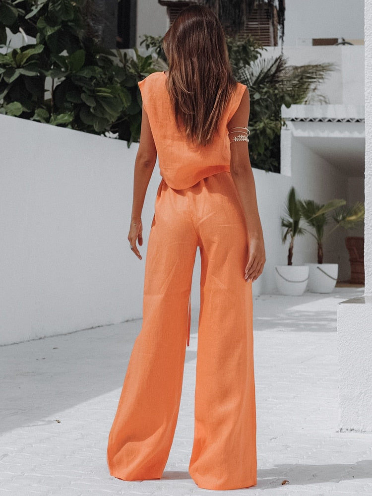 Pyjama Pantalon Corail 100% coton