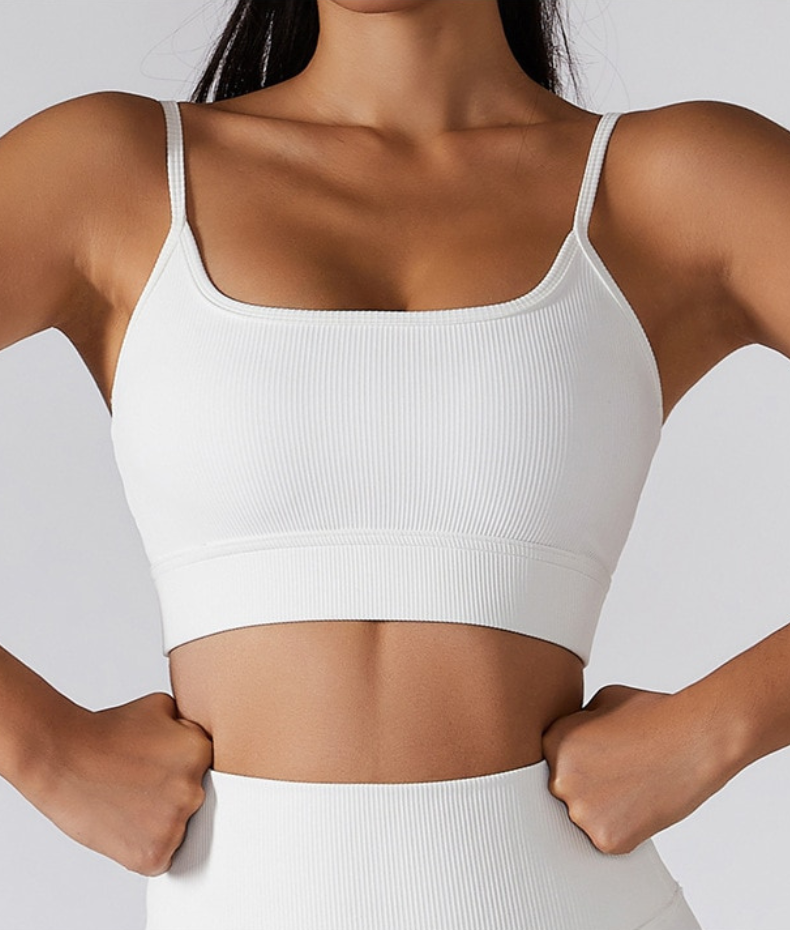 Thin strap yoga bra