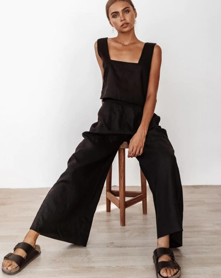 PYJAMA PANTALON 100% COTON NOIR