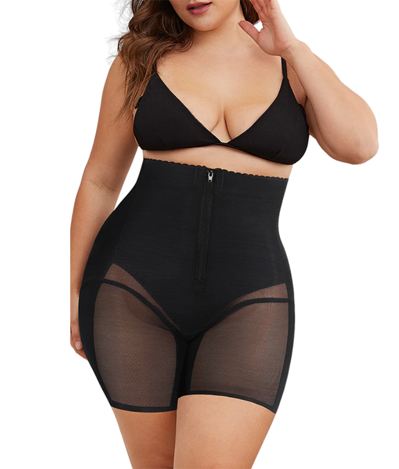 Short amincissant transparent taille haute